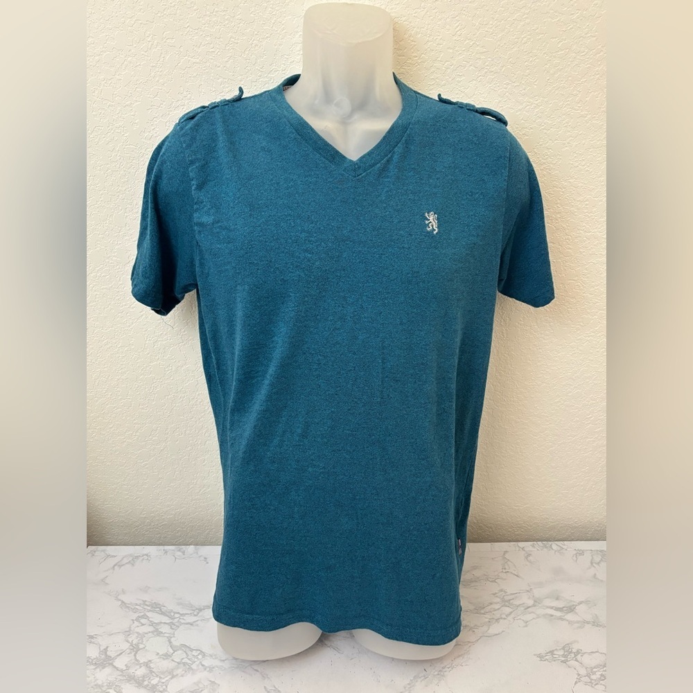 Lion's Crest by English Laundry Mens Short Sleeve Sz M Blue Shirt Button​​